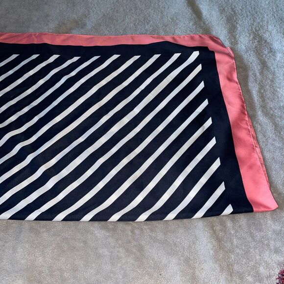 Scarf 36 x 36 Pink Blue and White Preppy Casual, Neck, Purse Accessory, Work - Picture 3 of 5